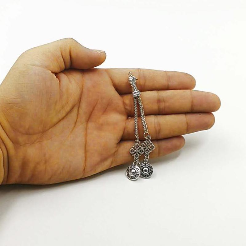 Metal Tasbih accessories tassels two chains 2019 style popular rosary tassel metal Misbaha Pendant - Bashatasbih