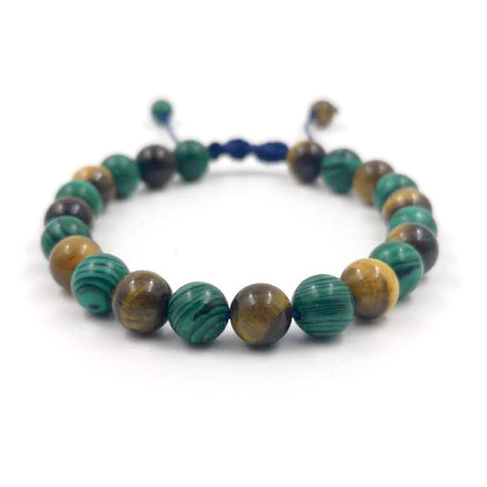 الاكسسوار رجاليه اساور حجر ملاكيت مع عين النمر طبيعي