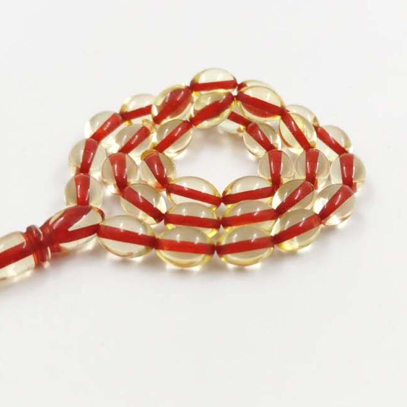 Transparent Resin Tasbih Islam Rosary Muslim red bracelet Eid gift 33 prayer beads Man Misbaha 2020 New Turkey Fashion Jewelry - Bashatasbih