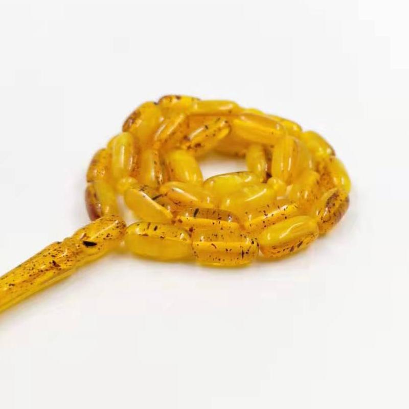 Yellow Tasbih Ambers Color Islam Rosary Muslim bracelet 33-99 prayer beads Arab Accessories Man Misbaha Turkey Fashion Jewelry - Bashatasbih