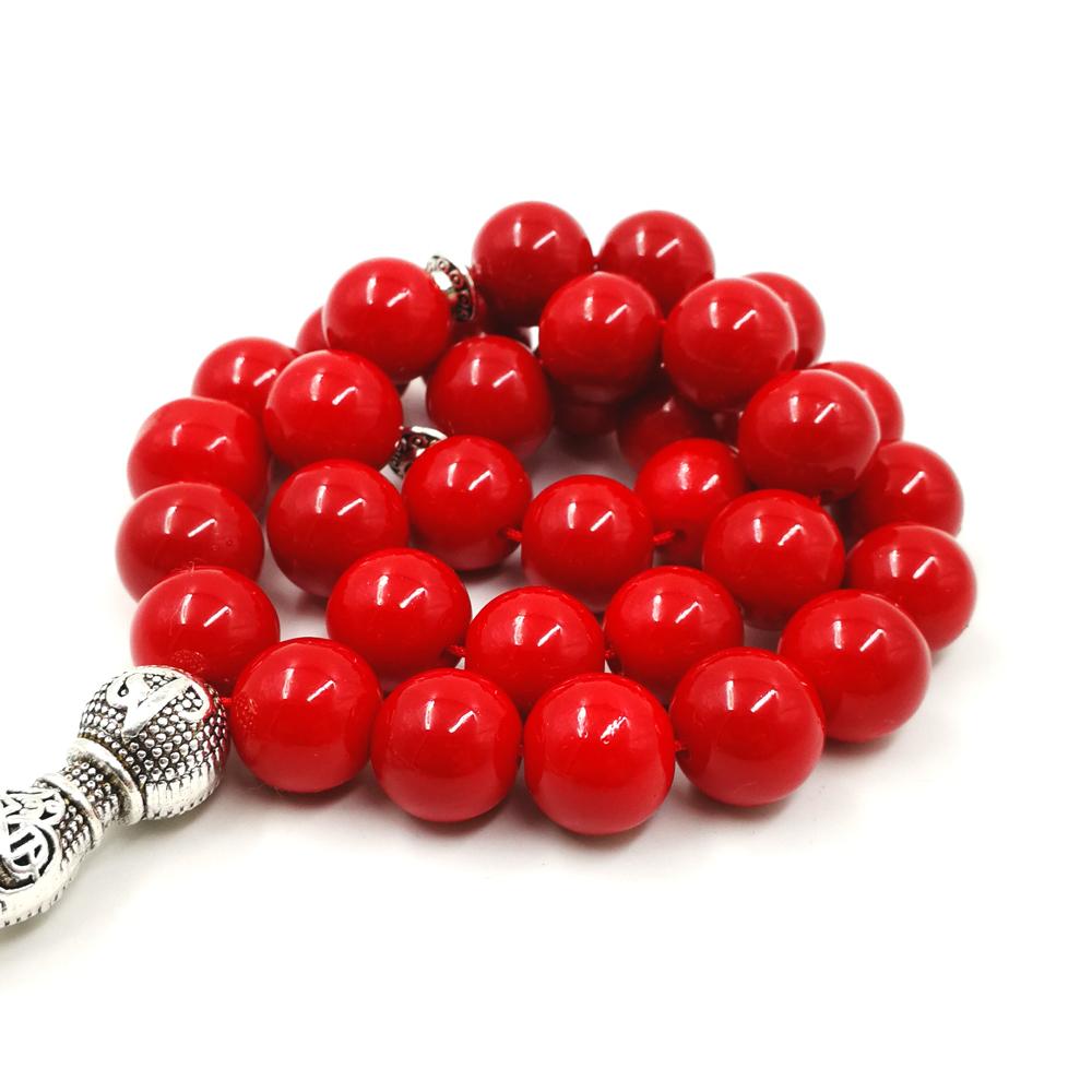 Women tasbih Muslim Lady Rosary Red prayer beads 33 66 99 beads Red stone Madam Ladies jewelry - Bashatasbih