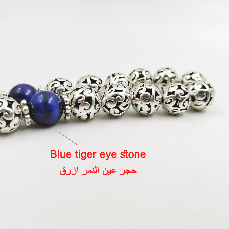 طقم رجاليه سبحة و خواتم خرز معدنيه و خاتم ما شاء الله