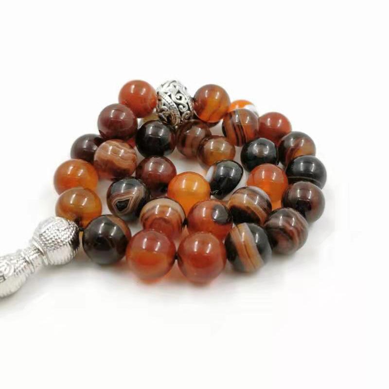 2020 New style Tasbih Natural agates Man's Muslim rosary 33 misbaha arab fashion bracelet prayer beads masbaha Islamic Jewelry - Bashatasbih