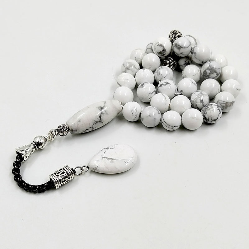 سبحة حجر هوليت طبيعي