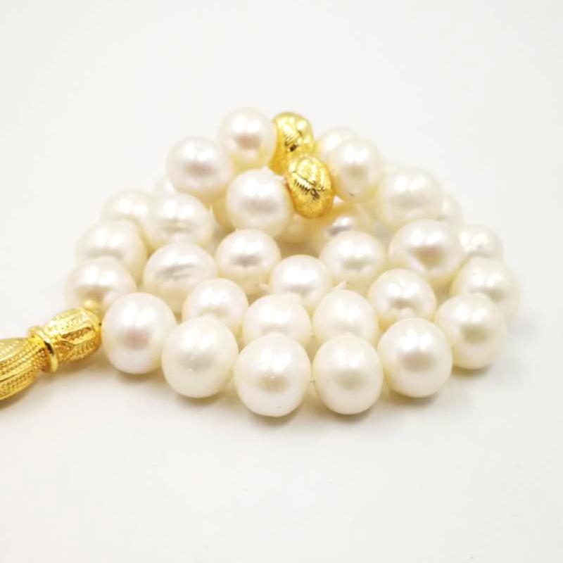 Women‘s Natural Freshwater pearl Tasbih 33 66 99Muslim prayer beads gift bracelet Misbaha Turkish Kazaz fashion Islamic jewelry - Bashatasbih