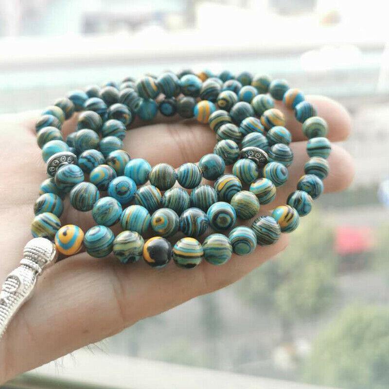 سبحة حجر ملاكيت ازرق 6 ملي 99 خرز - Albashan