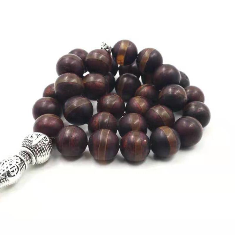New arrive Natural Old agates tasbih with Matel tassel muslim bracelet gfit 33 66 99 Paryer beads arabic misbaha Man's bracelet - Bashatasbih