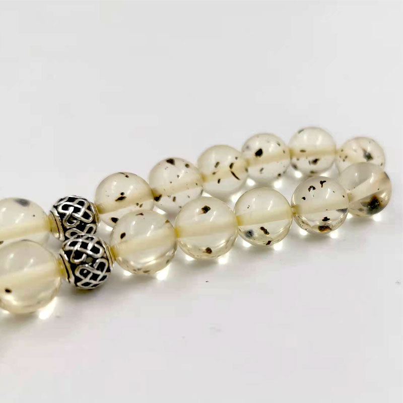 مسبحة مستكة مع شرابة قطن اصفر