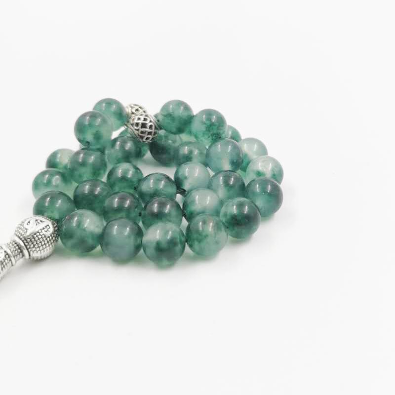 Tasbih Natural gemstone green jade Misbaha - Bashatasbih