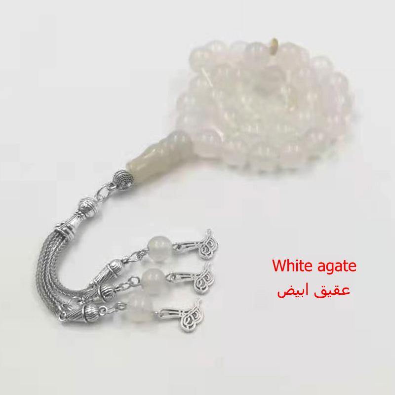 سبحة احجار كريمة الاشكال العام من حجر عقيق نجومي اونيكس عين النمر عقيق عشبي - Albashan
