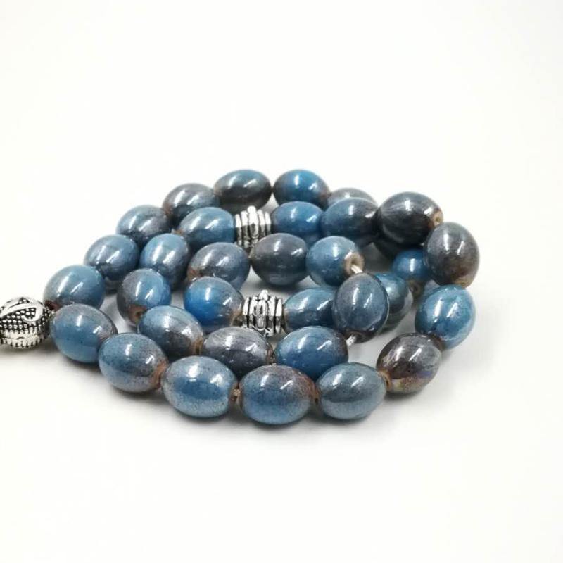turkish design Ceramics Tasbih 33 Beads 2019 new style tesbih Metal tassels March 8 Gift Islam bracelets Muslim Gift rosary - Bashatasbih