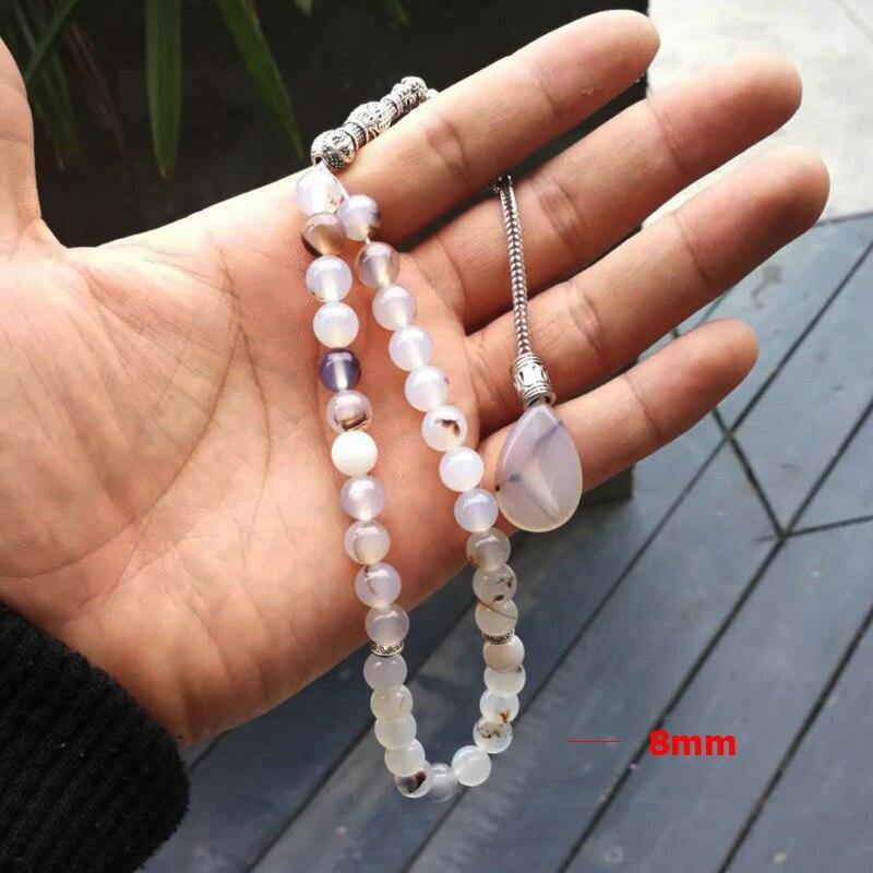 Natural agates stones Tasbih 33 66 99beads Luxurious rosary for men Muslim misbaha Man's prayer beads bracelets stone Tesbih - Bashatasbih