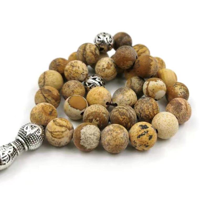 Natural JASPERs stone tasbih Muslim Bracelets Man's misbaha Gift prayer beads islam Jewelry Saudi arabia Fashion Accessories - Bashatasbih