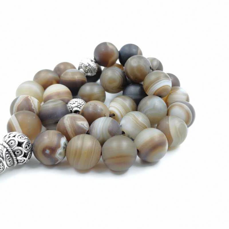 Big Tasbih Natural agates stone 33 Prayer bead misbaha Special Rosary Muslim Accessories jewelry bracelet islamic gifts - Bashatasbih