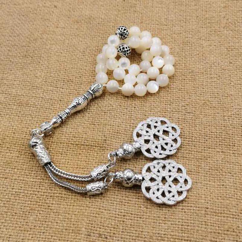 سبحة صدف بحري اصفر بيضاء طبيعية - Albashan