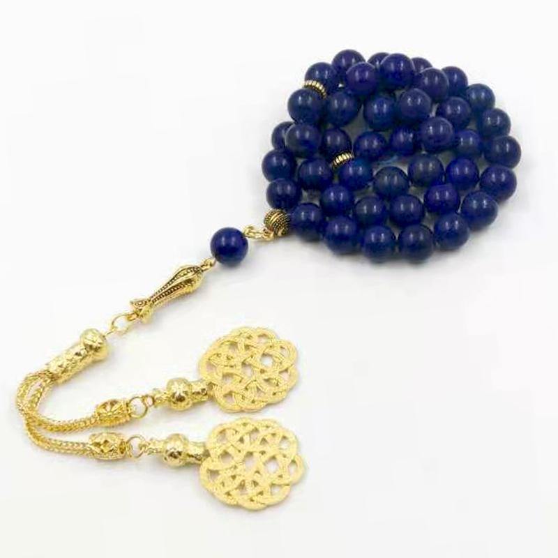 سبحة حجر الازورد 45 خرز مع طربزونة ذهبية - Albashan