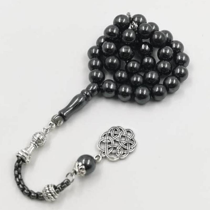 سبحة فخمه حجر هيماتيت طبيعي