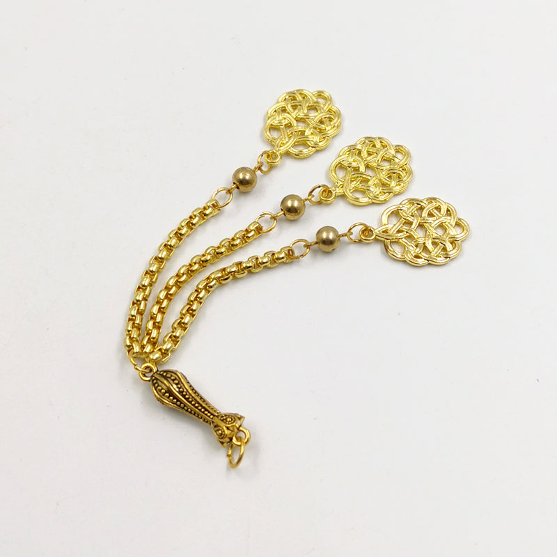 الاكسسوار السبحة ذهبيه شرابة طربزونة معدنية