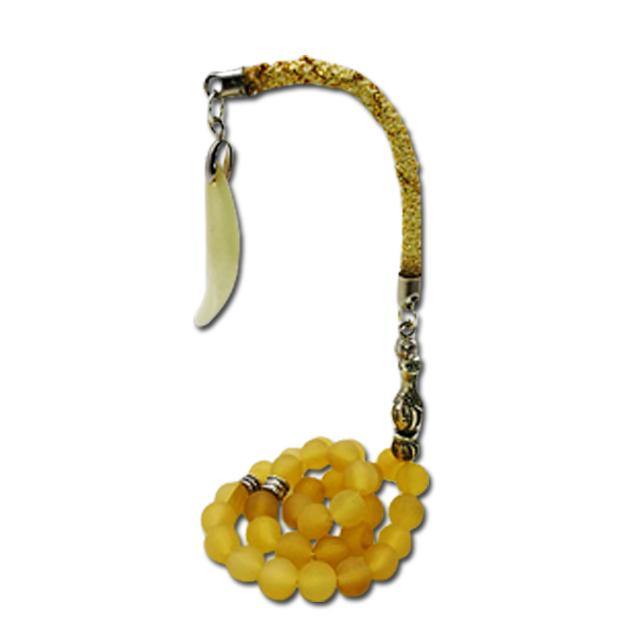 Tasbih Natural horn with wolf teeth - Bashatasbih