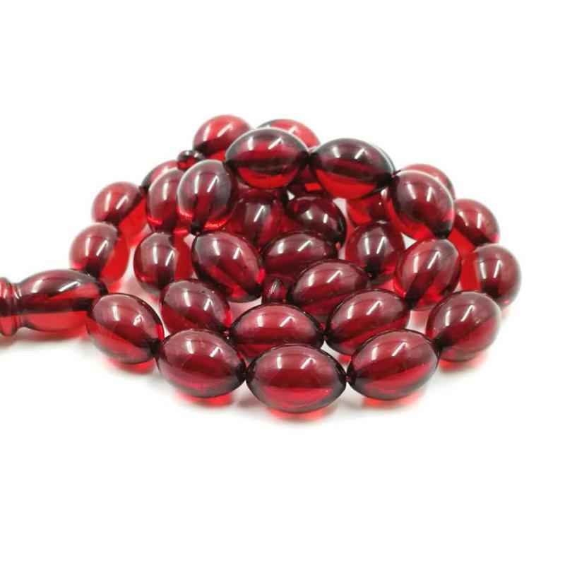 Red Resin tasbih with your Name taseel - Bashatasbih