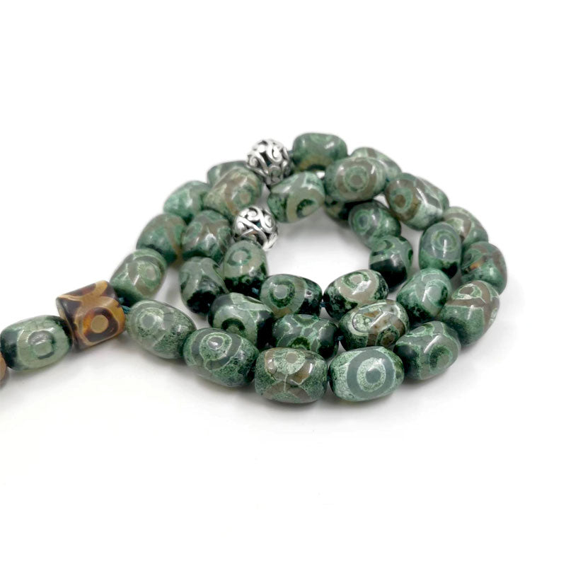 سبحة عقيق عيون الطبيعي مع حجر عقيق عيون تيتيه