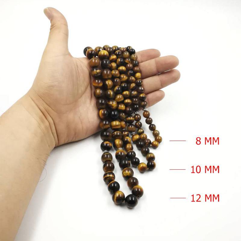 Man's Tabish Big Size 8mm 10mm 12mm 14mm Tiger eyes Natural stone misbaha Tiger eyes prayer beads 33 66 99beads stone Rosary - Bashatasbih