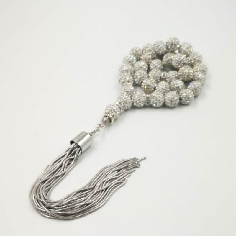 Luxury jewelry Rosary Muslim Tasbih with Metal tassel islamic gift Women's Muslim bracelet Misbaha Luxury gift for wife - Bashatasbih