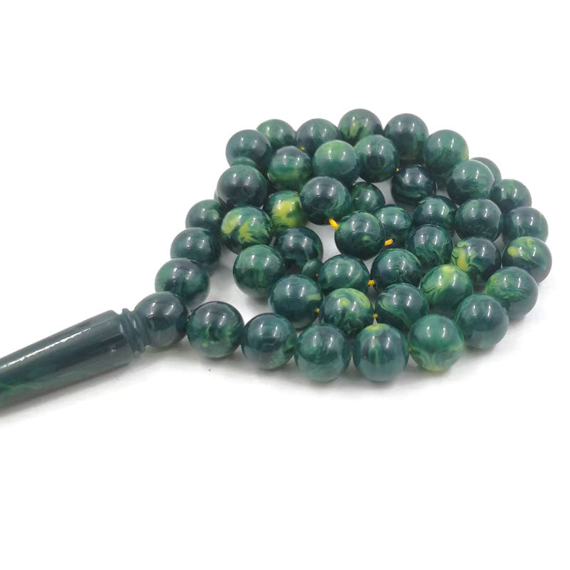 سبحة 51 خرز مستكة اخضر مميزه مع كركوشة اخضر فخمة