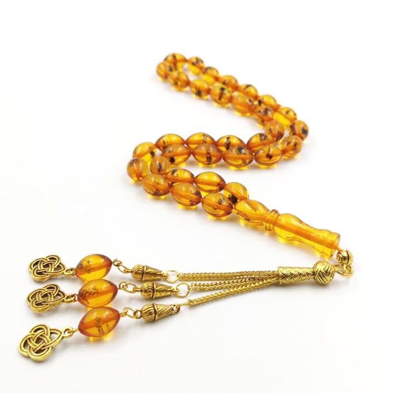 سبحة مستكة محشر حقيقي مع شرابة ذهبيه مميزه - Albashan