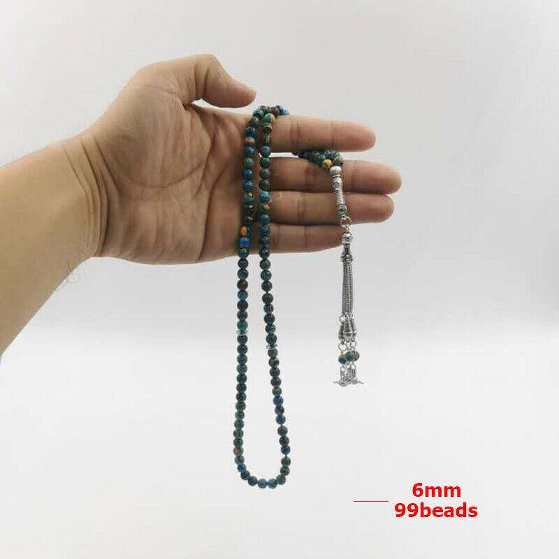 سبحة حجر ملاكيت ازرق 6 ملي 99 خرز - Albashan