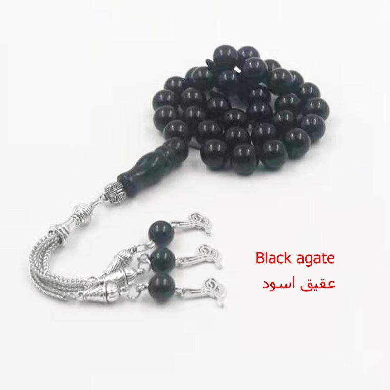 سبحة احجار كريمة الاشكال العام من حجر عقيق نجومي اونيكس عين النمر عقيق عشبي - Albashan