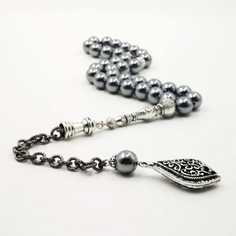 Natural Terahertz Stone tasbih Energy stone 33Paryer beads Muslim misbaha Man's bracelet - Bashatasbih