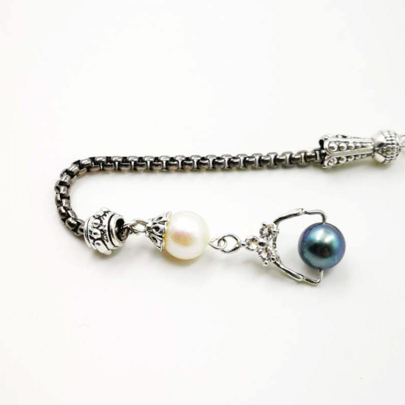 سبحة لولو طبيعي لولو اسود مع الاكسسوار المميزه - Albashan