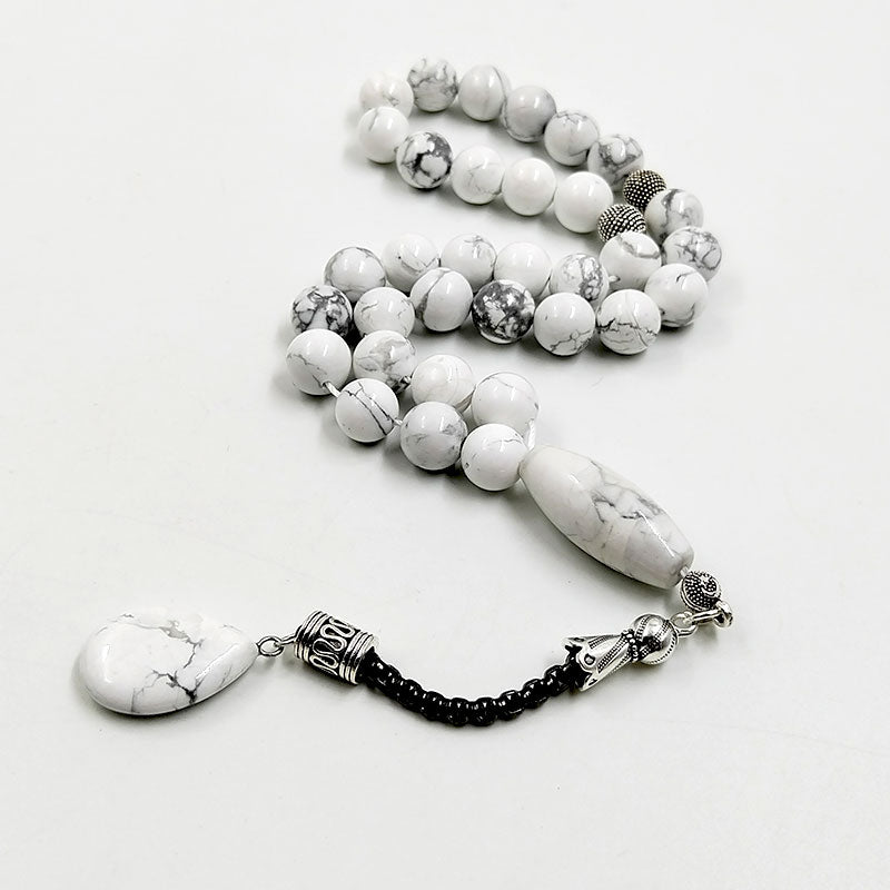 سبحة حجر هوليت طبيعي