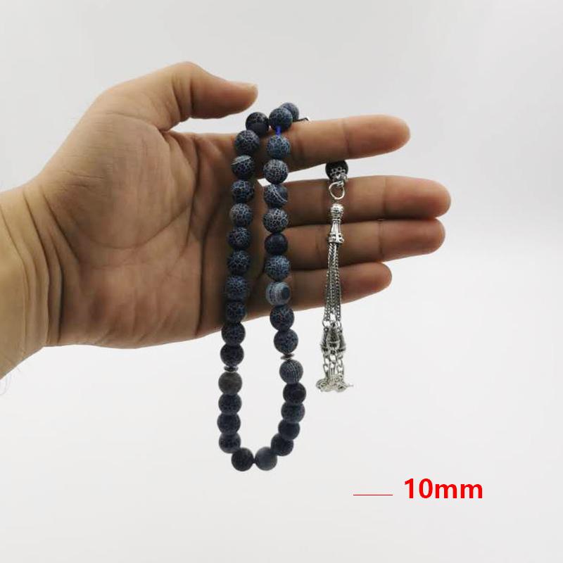 Tasbih Weathered agate stone with arabic metal tassel - Bashatasbih