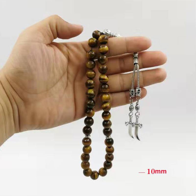 سبحة حجر عين النمر طبيعي مع شرابة سيف - Albashan