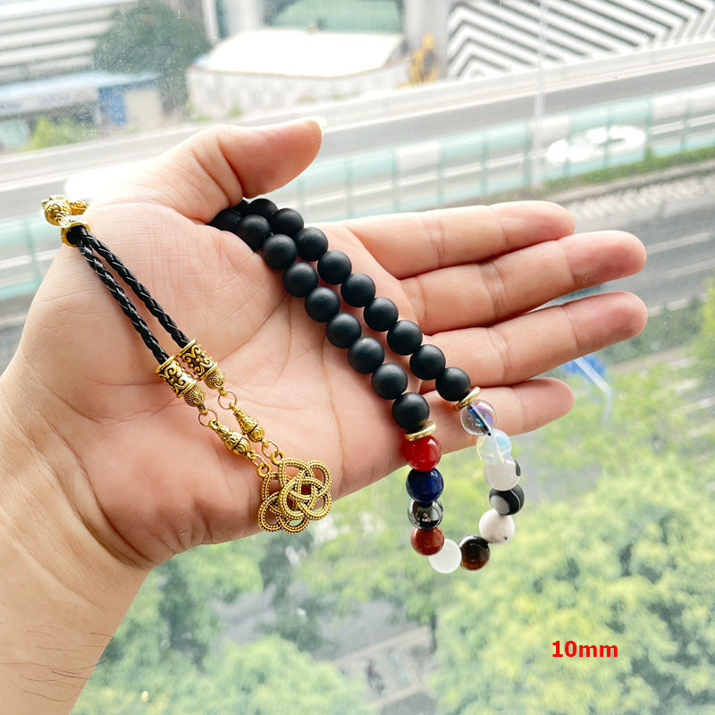 سبحة عقيق مطفي مع 12 انواع الاحجار مختلف