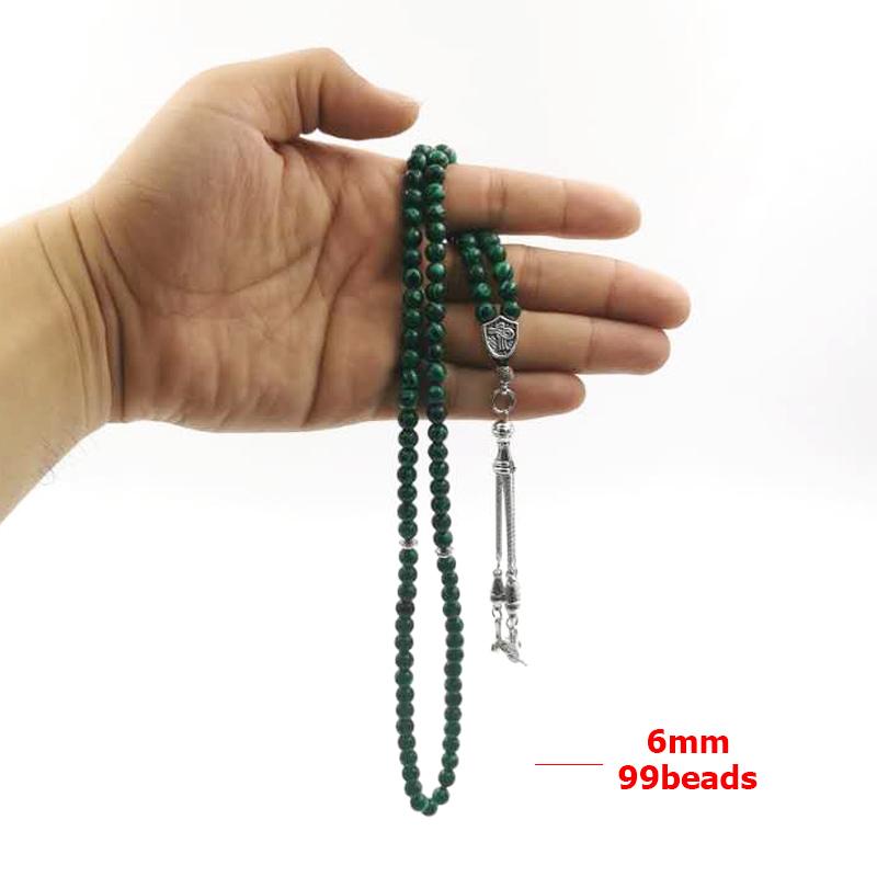 Tasbih 99beads Synthetic malachite bracelets muslim man gifts Eid ADHA islamic Decoration - Bashatasbih