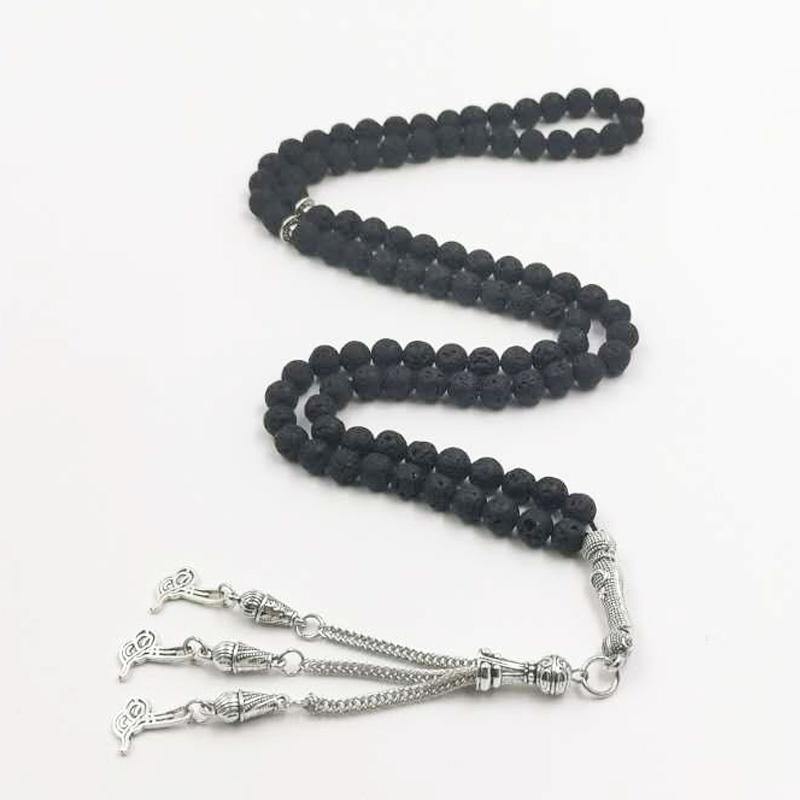 99 Natural Lava beads Tasbih Volcanic stone - Bashatasbih