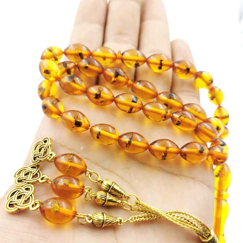 سبحة مستكة محشر حقيقي مع شرابة ذهبيه مميزه - Albashan