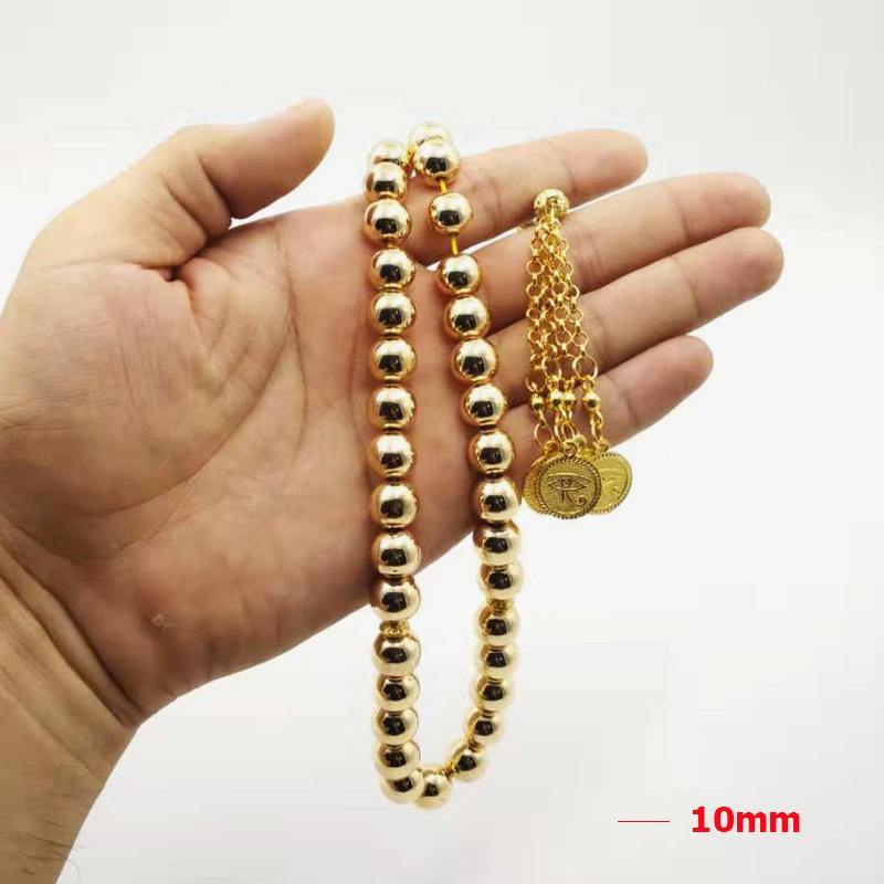 سبحة الهيماتيت الطبيعي مطلي بلون ذهبي - Albashan