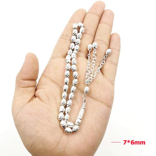 Tasbih Metal alloy silver-plated muslim bracelet turky jewelry 33 beads islamic gift - Bashatasbih