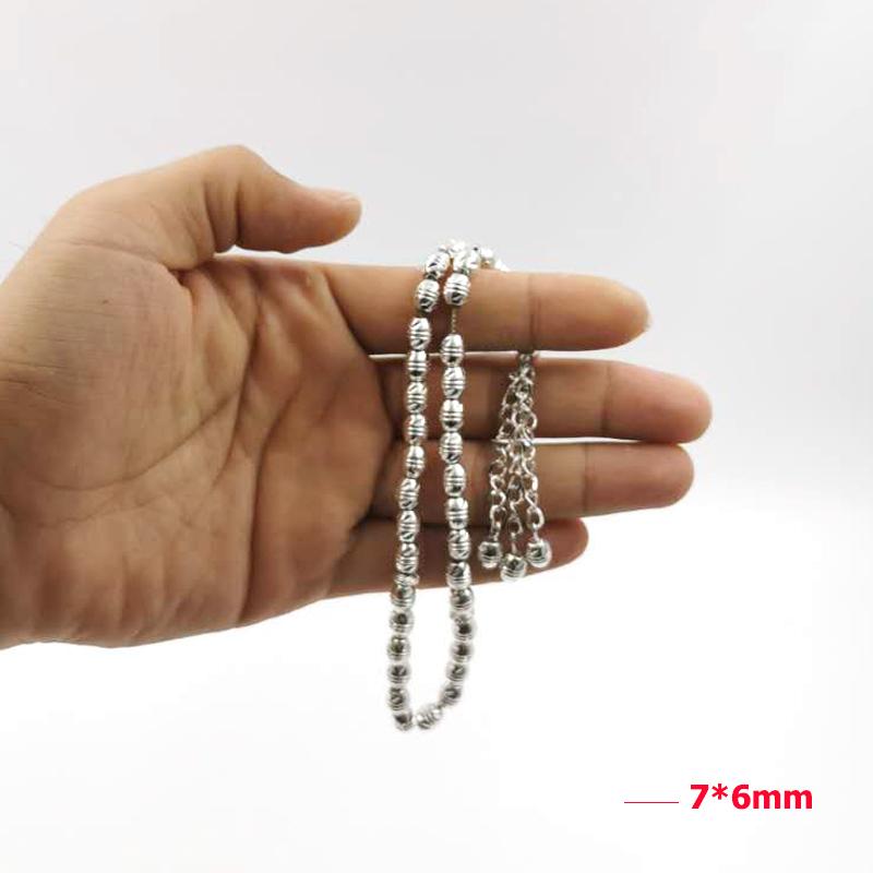 Tasbih Metal alloy silver-plated muslim bracelet turky jewelry 33 beads islamic gift - Bashatasbih