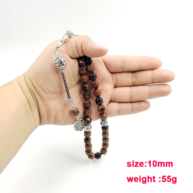 سبحة شكل مميزه حجر سبج احمر طبيعي