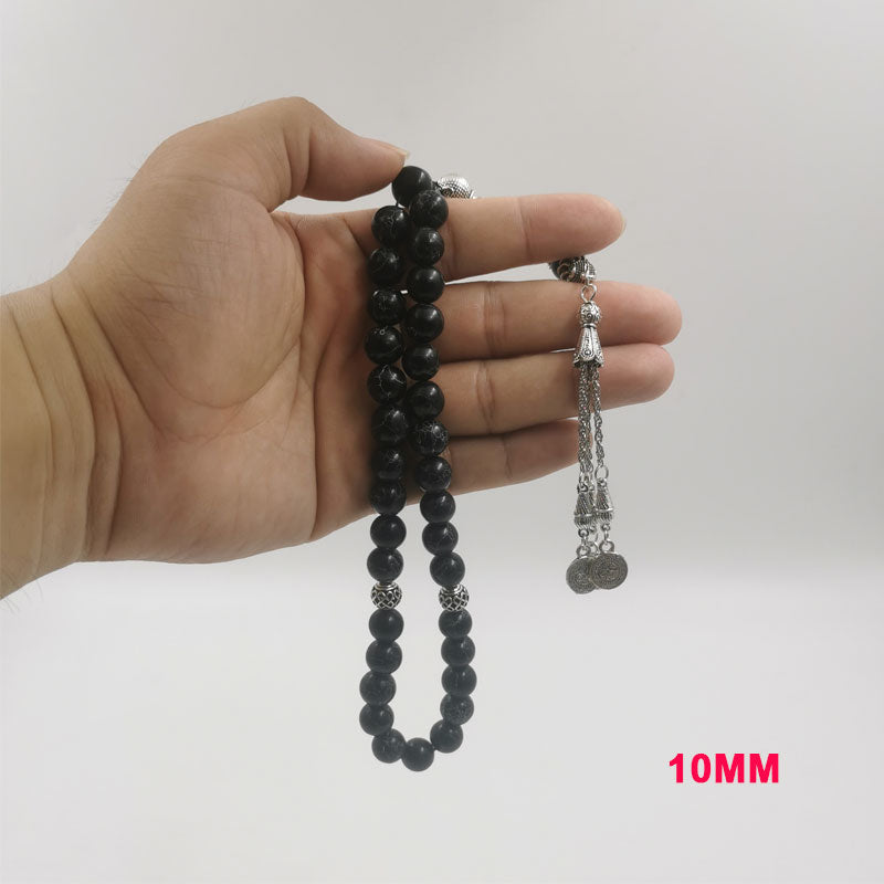 سبحة رجاليه فيروز اسود منغوليا طبيعي