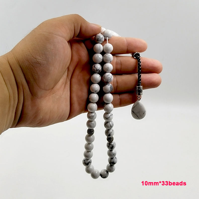 سبحة حجر هوليت طبيعي