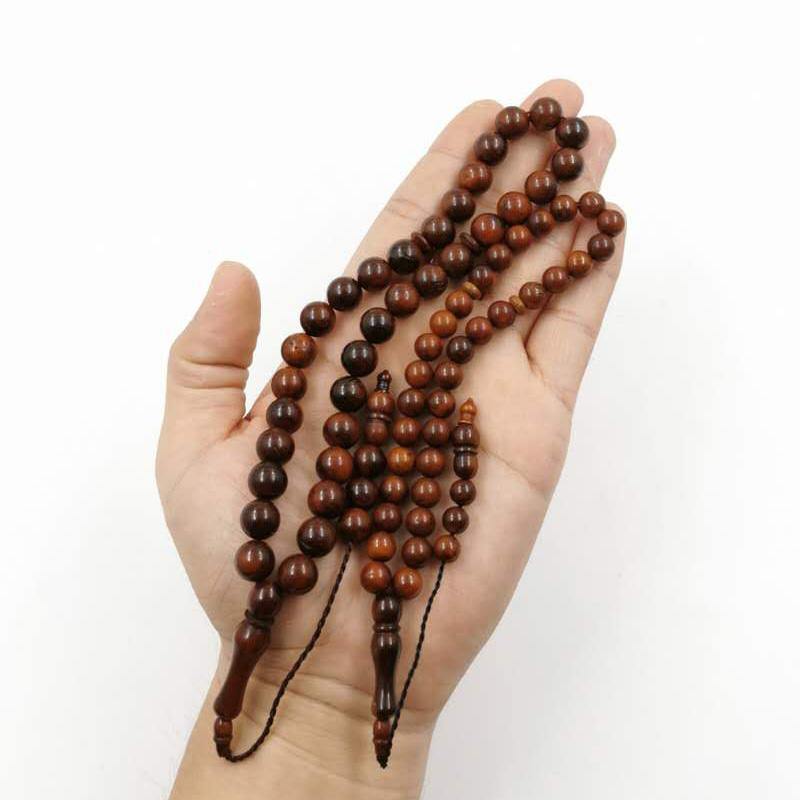 Natural Wood Cook Tasbih Man's Misbaha prayer beads 33 beads 2 SIZE Rosary - Bashatasbih