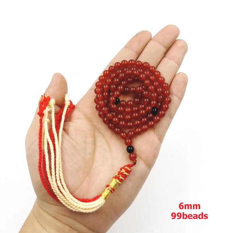 Tasbih Natural red agate pocket Muslim rosary 99beads 6mm - Bashatasbih