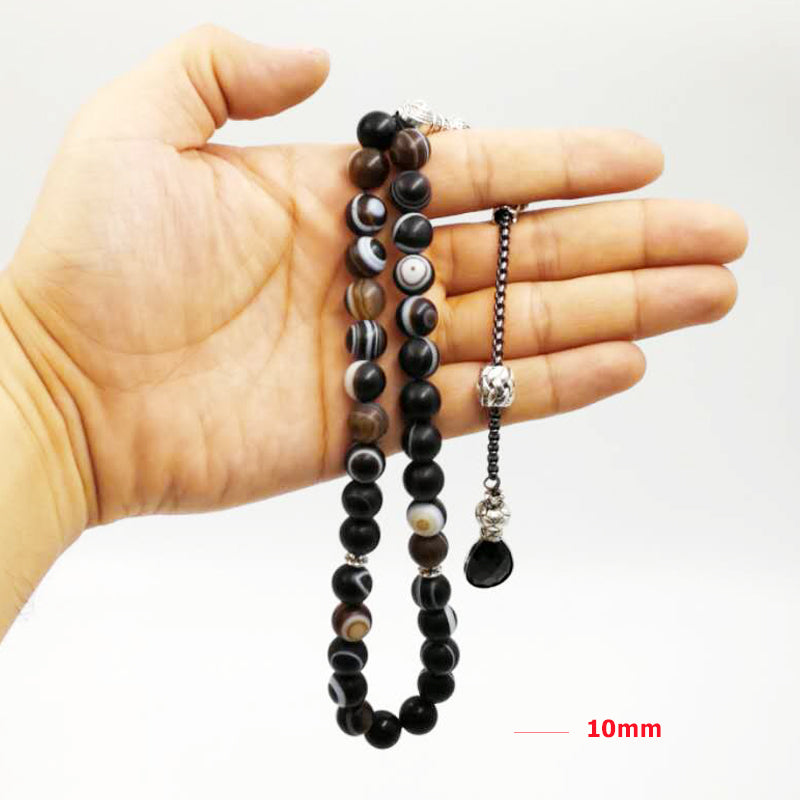 سبحة رجاليه فخمه حجر كريم عقيق سليماني طبيعي