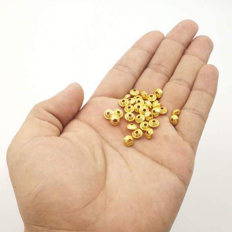 خرز فواصل لون فضي و ذهبي - Albashan